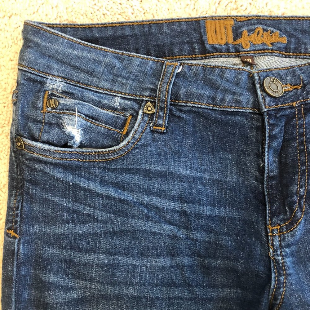 Kut From The Kloth Mid Rise Distressed Boyfriend Jeans Women's Pants - Picture 3 of 13